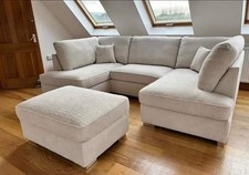 u shape sofa in cream teddy