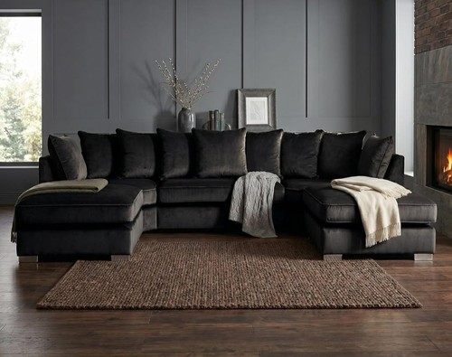 Black plush shape - plush, u